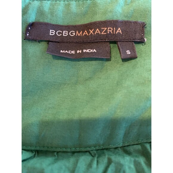 BCBG MaxAzria Sequined Crinkle Skirt Gold Boho Flouncy Tiered Small/Medium NOTE - Picture 5 of 11